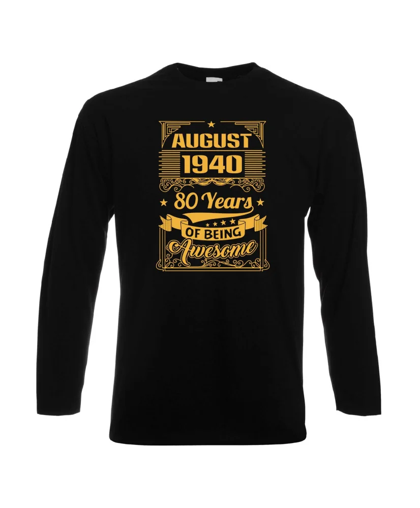 Мъжка тениска AUGUST 1940 80 YEARS BEING AWESOME 2