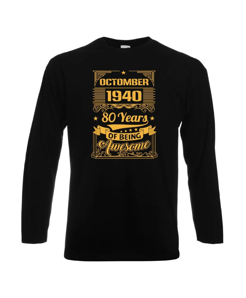 Мъжка тениска OCTOMBER 1940 80 YEARS BEING AWESOME 2