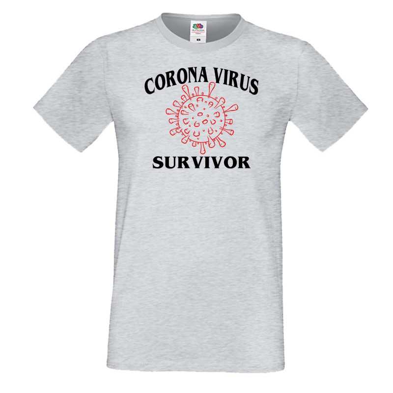 Мъжка тениска Корона вирус CORONA virus survivor 014 Мъжка тениска Корона вирус CORONA virus survivor 014
