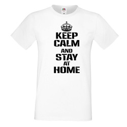 Мъжка тениска Корона вирус Keep Calm and Stay at Home 015