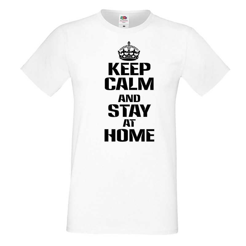 Мъжка тениска Корона вирус Keep Calm and Stay at Home 015 Мъжка тениска Корона вирус Keep Calm and Stay at Home 015