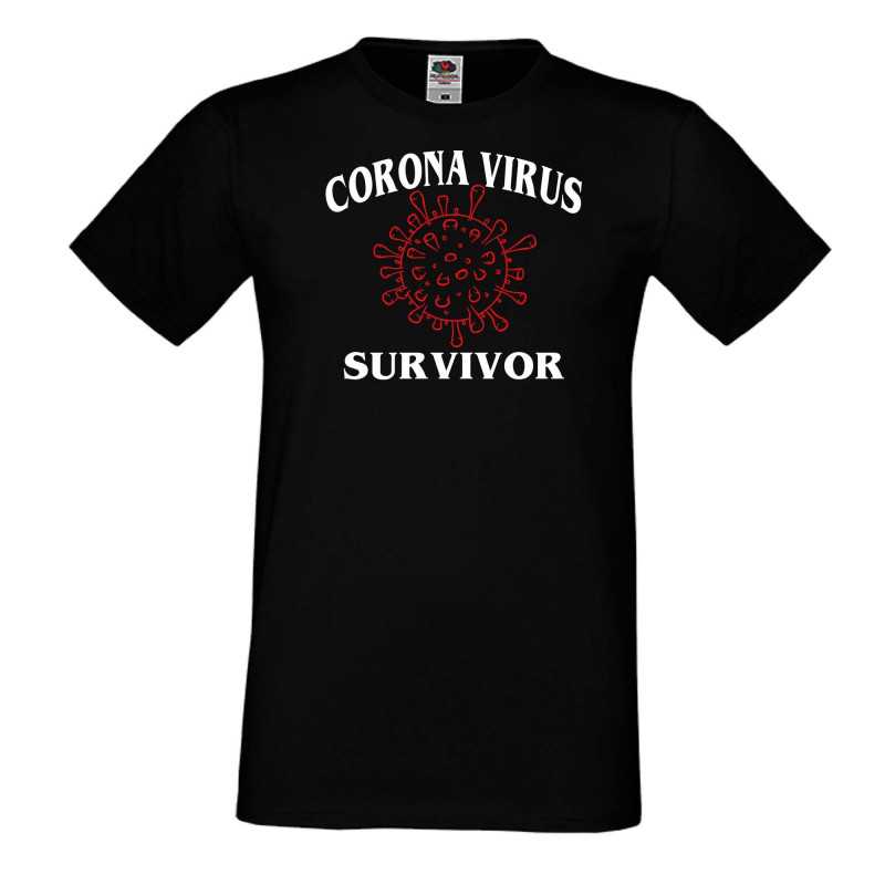 Мъжка тениска Корона вирус CORONA virus survivor 014 Мъжка тениска Корона вирус CORONA virus survivor 014