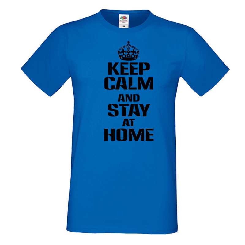 Мъжка тениска Корона вирус Keep Calm and Stay at Home 015 Мъжка тениска Корона вирус Keep Calm and Stay at Home 015