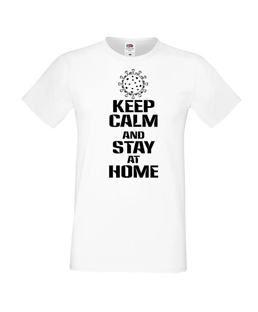 Мъжка тениска Корона вирус Keep Calm and Stay at Home 016 Мъжка тениска Корона вирус Keep Calm and Stay at Home 016