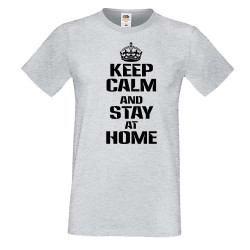 Мъжка тениска Корона вирус Keep Calm and Stay at Home 015