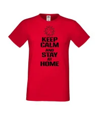 Мъжка тениска Корона вирус Keep Calm and Stay at Home 016