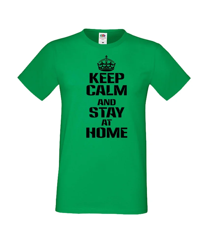 Мъжка тениска Корона вирус Keep Calm and Stay at Home 015 Мъжка тениска Корона вирус Keep Calm and Stay at Home 015