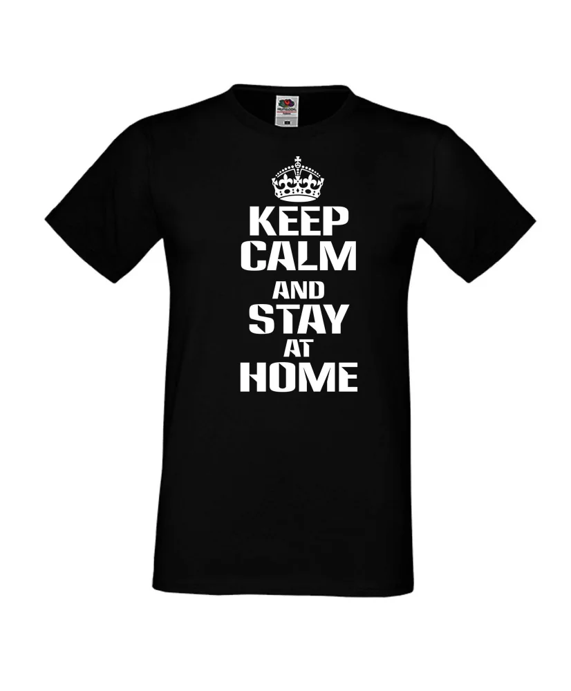 Мъжка тениска Корона вирус Keep Calm and Stay at Home 015 Мъжка тениска Корона вирус Keep Calm and Stay at Home 015