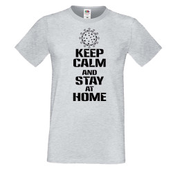 Мъжка тениска Корона вирус Keep Calm and Stay at Home 016