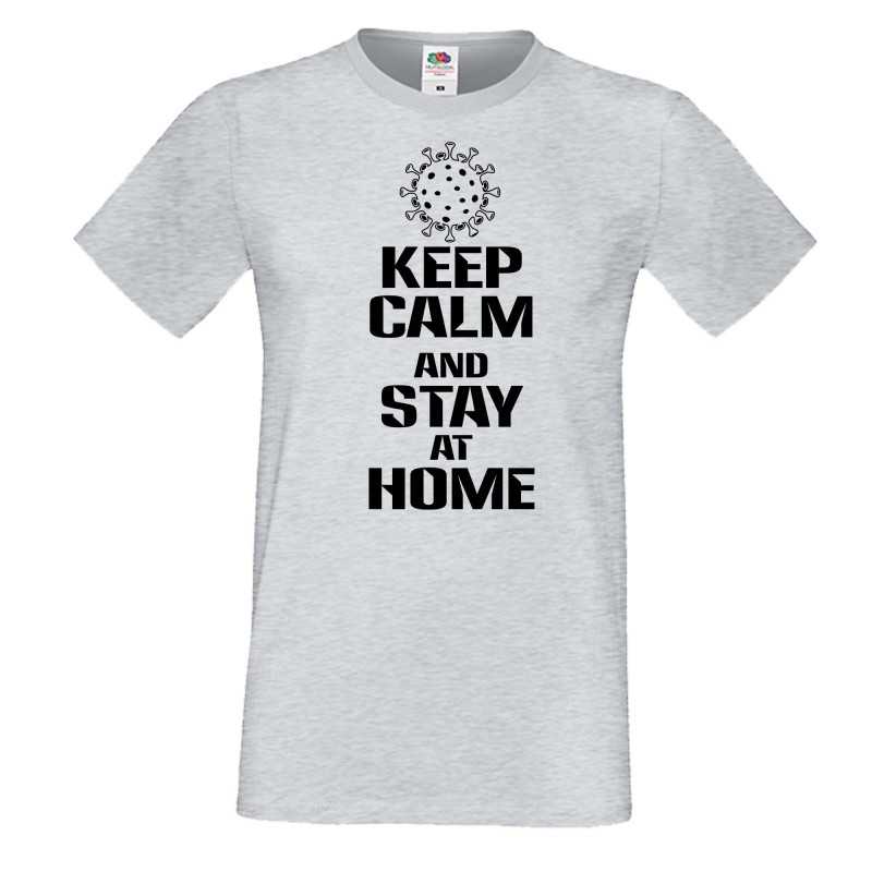 Мъжка тениска Корона вирус Keep Calm and Stay at Home 016 Мъжка тениска Корона вирус Keep Calm and Stay at Home 016