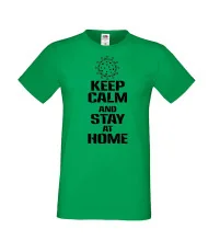 Мъжка тениска Корона вирус Keep Calm and Stay at Home 016