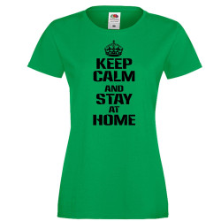 Дамска тениска Корона вирус Keep Calm and Stay at Home 015