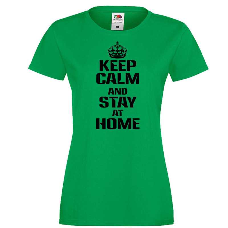 Дамска тениска Корона вирус Keep Calm and Stay at Home 015 Дамска тениска Корона вирус Keep Calm and Stay at Home 015