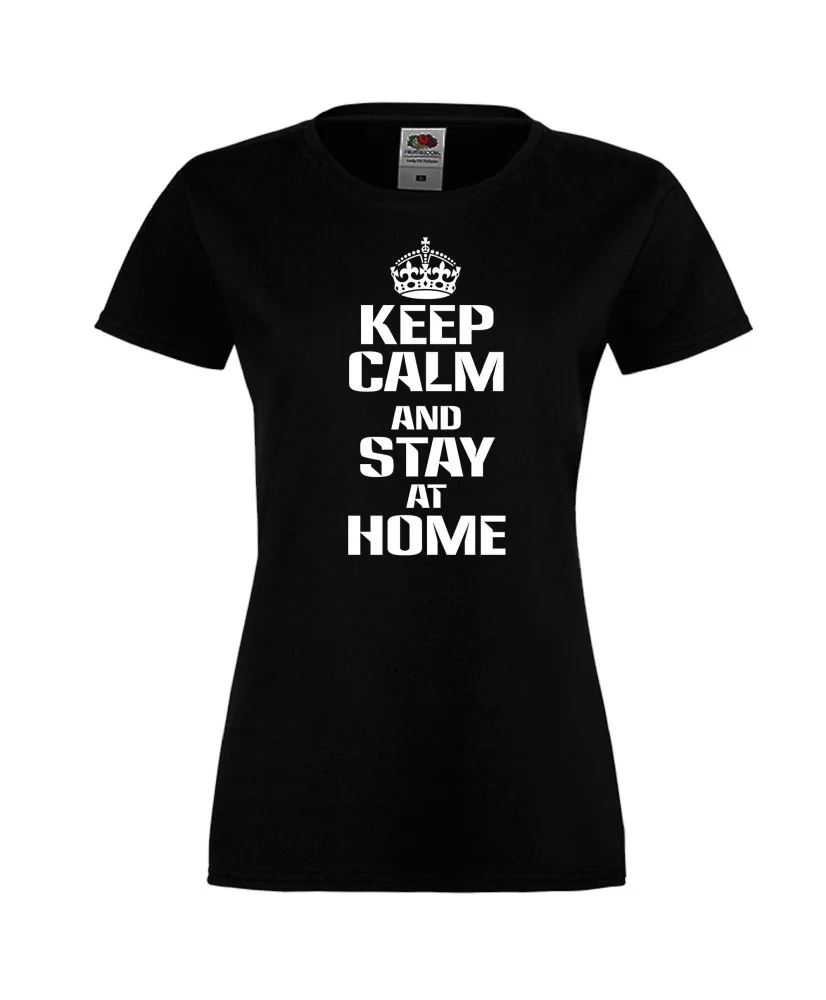 Дамска тениска Корона вирус Keep Calm and Stay at Home 015 Дамска тениска Корона вирус Keep Calm and Stay at Home 015