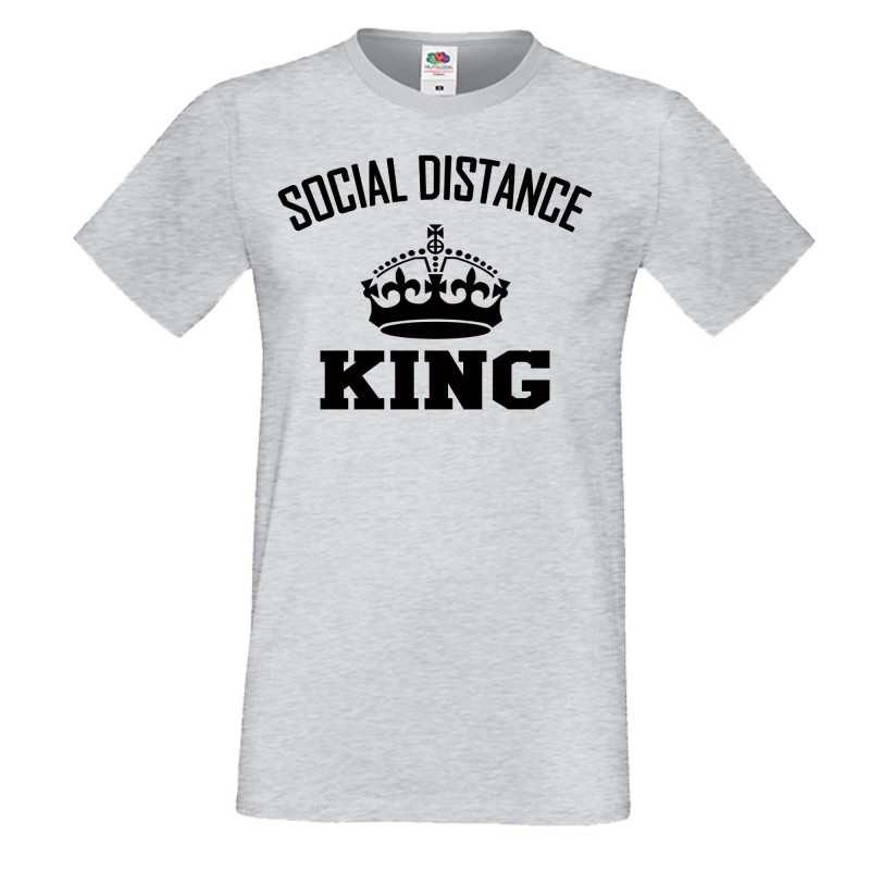 Мъжка тениска Корона вирус corona virus COVID-19 Social Distance KING 3 Мъжка тениска Корона вирус corona virus COVID-19 Social Distance KING 3