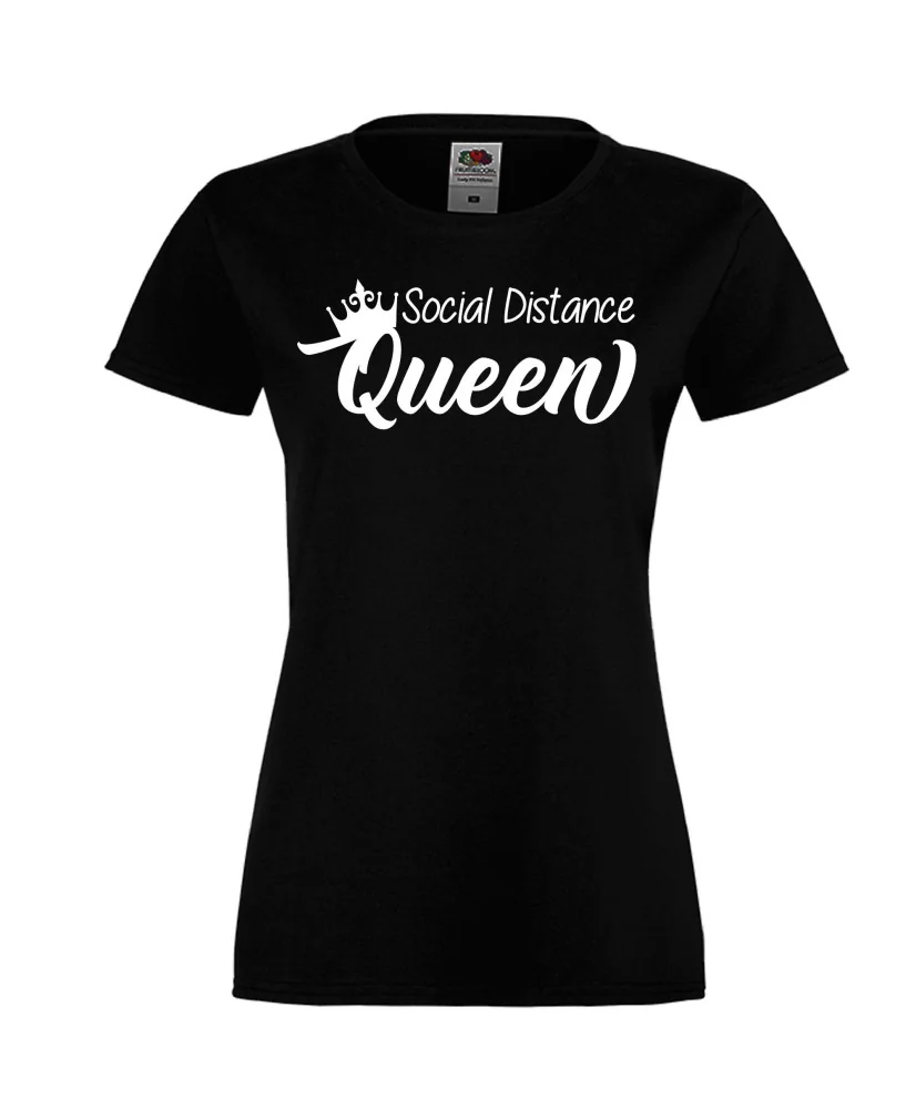 Дамска тениска Корона вирус corona virus COVID-19 Social Distance QUEEN Дамска тениска Корона вирус corona virus COVID-19 Social Distance QUEEN