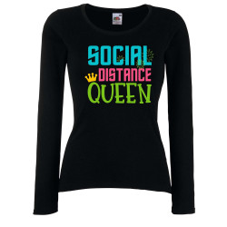 Дамска тениска Корона вирус corona virus COVID-19 Social Distance QUEEN 2