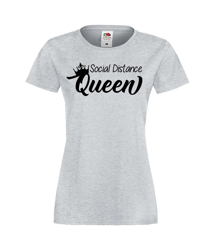 Дамска тениска Корона вирус corona virus COVID-19 Social Distance QUEEN Дамска тениска Корона вирус corona virus COVID-19 Social Distance QUEEN