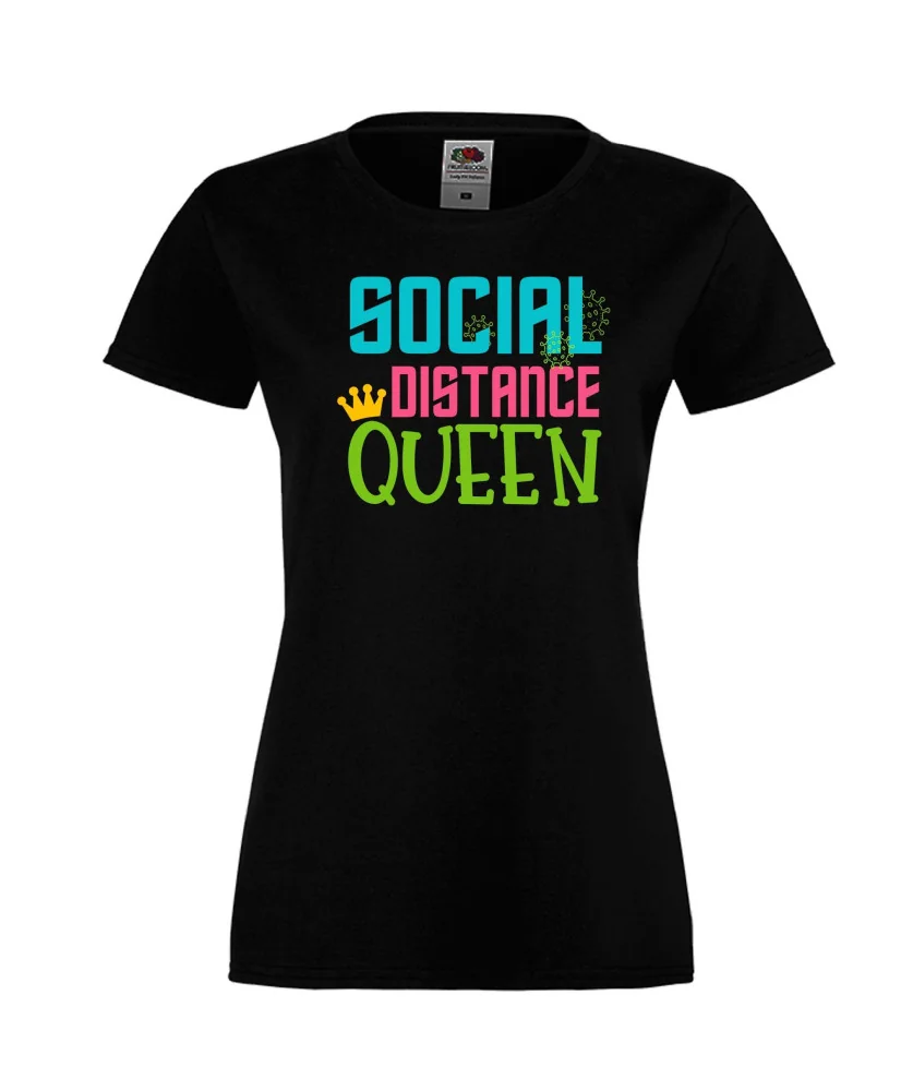 Дамска тениска Корона вирус corona virus COVID-19 Social Distance QUEEN 2 Дамска тениска Корона вирус corona virus COVID-19 Social Distance QUEEN 2