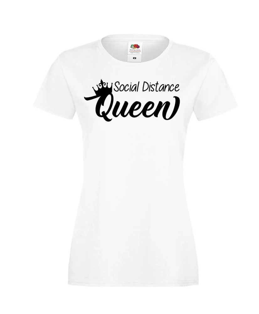 Дамска тениска Корона вирус corona virus COVID-19 Social Distance QUEEN Дамска тениска Корона вирус corona virus COVID-19 Social Distance QUEEN
