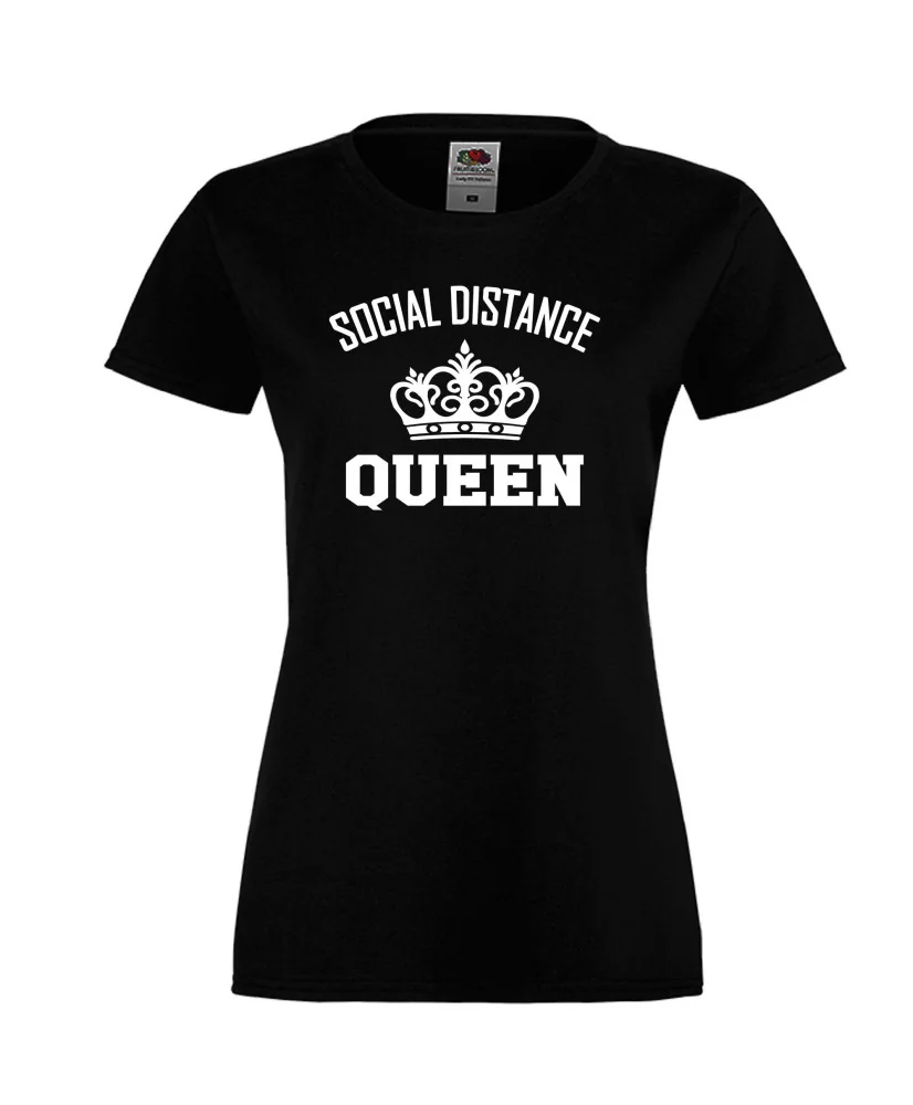 Дамска тениска Корона вирус corona virus COVID-19 Social Distance Queen 3 Дамска тениска Корона вирус corona virus COVID-19 Social Distance Queen 3