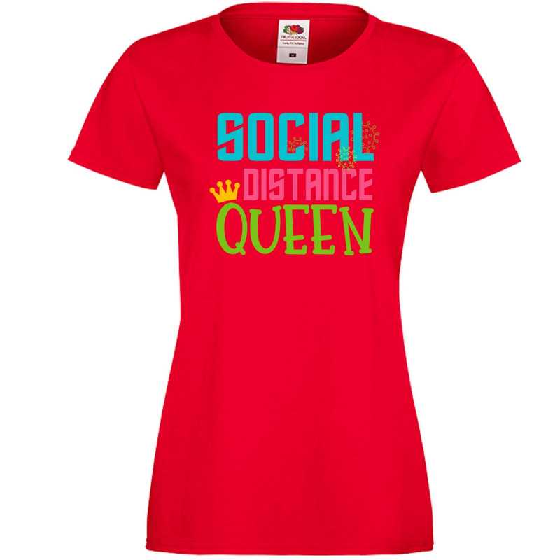 Дамска тениска Корона вирус corona virus COVID-19 Social Distance QUEEN 2 Дамска тениска Корона вирус corona virus COVID-19 Social Distance QUEEN 2