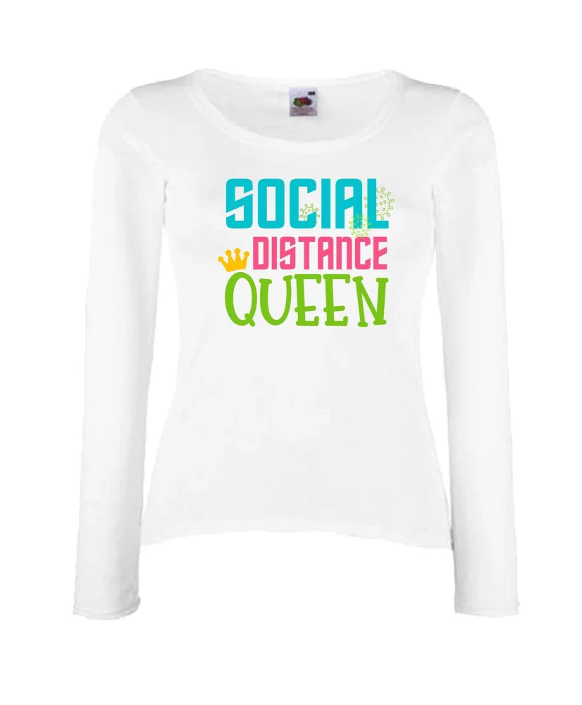 Дамска тениска Корона вирус corona virus COVID-19 Social Distance QUEEN 2 Дамска тениска Корона вирус corona virus COVID-19 Social Distance QUEEN 2