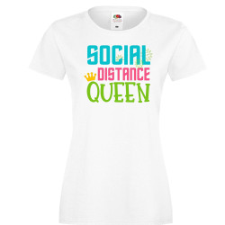 Дамска тениска Корона вирус corona virus COVID-19 Social Distance QUEEN 2