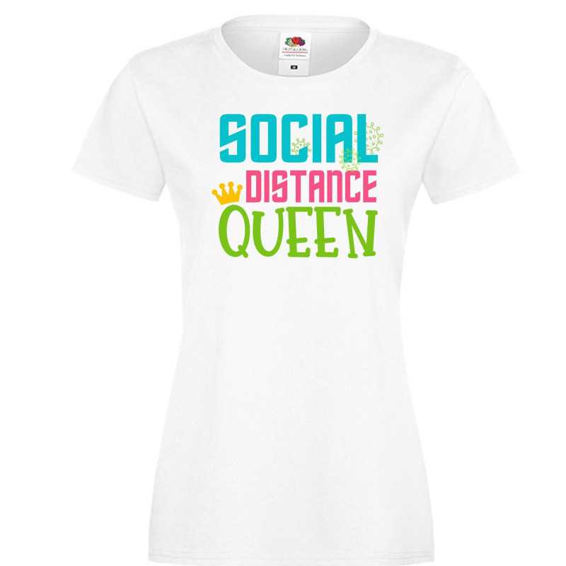 Дамска тениска Корона вирус corona virus COVID-19 Social Distance QUEEN 2 Дамска тениска Корона вирус corona virus COVID-19 Social Distance QUEEN 2