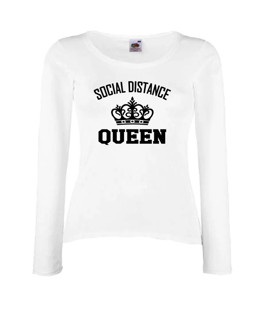 Дамска тениска Корона вирус corona virus COVID-19 Social Distance Queen 3 Дамска тениска Корона вирус corona virus COVID-19 Social Distance Queen 3