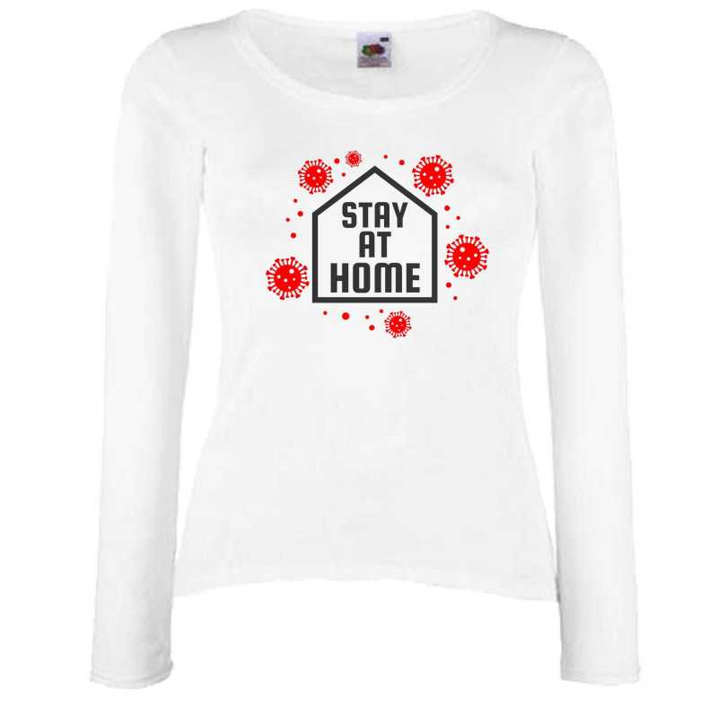 Дамска тениска Корона вирус corona virus COVID-19 Stay At Home Дамска тениска Корона вирус corona virus COVID-19 Stay At Home