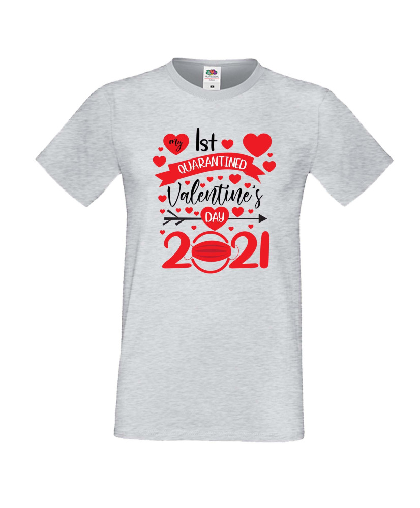 Мъжка тениска Свети Валентин 1st quarantined valentines day