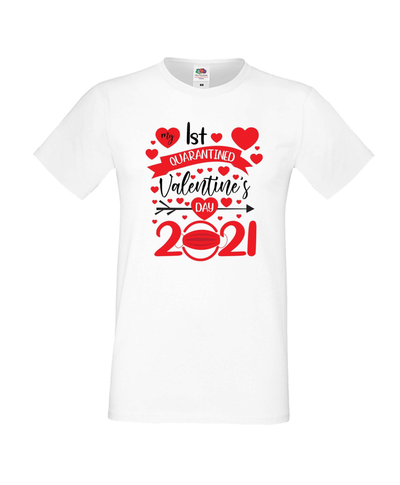Мъжка тениска Свети Валентин 1st quarantined valentines day