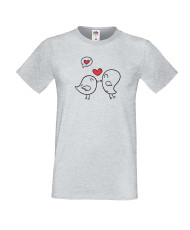 Мъжка тениска Свети Валентин Birds Hearts 1
