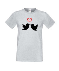 Мъжка тениска Свети Валентин Birds Hearts 2