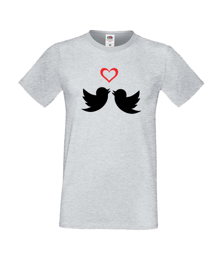 Мъжка тениска Свети Валентин Birds Hearts 2