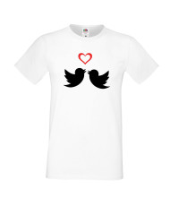 Мъжка тениска Свети Валентин Birds Hearts 2
