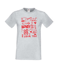 Мъжка тениска Свети Валентин I Love You
