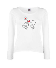 Дамска тениска Свети Валентин Birds Hearts 1