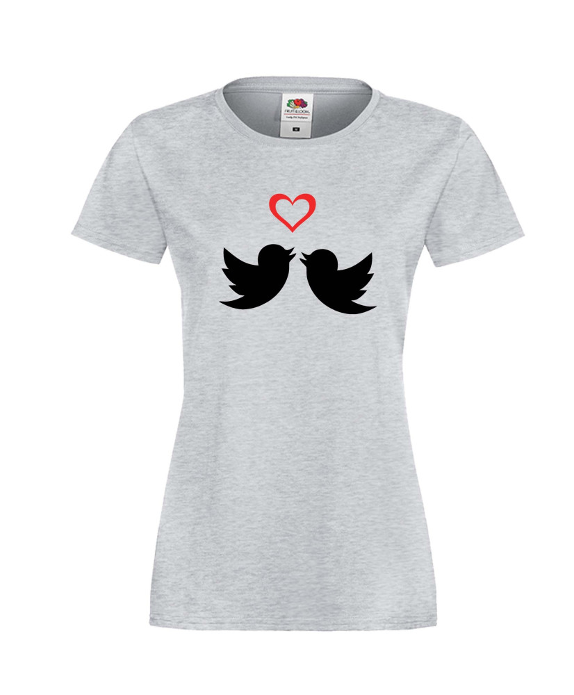 Дамска тениска Свети Валентин Birds Hearts 2