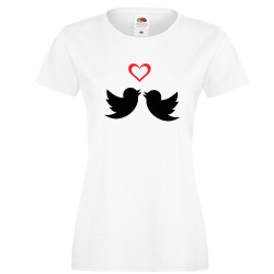 Дамска тениска Свети Валентин Birds Hearts 2