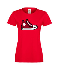 Дамска тениска 8 bit shoe red