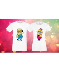Комплект тениски за влюбени Миньони Minions love couple 2