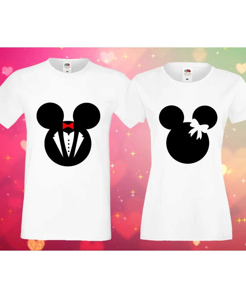 Комплект тениски за влюбени Mickey Minnie mouse heads Комплект тениски за влюбени Mickey Minnie mouse heads