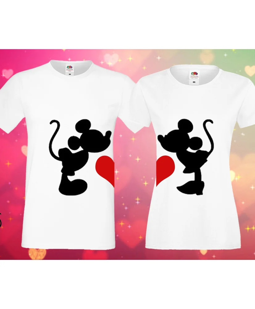Комплект тениски за влюбени Mickey Minnie mouse heart Комплект тениски за влюбени Mickey Minnie mouse heart