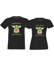 Комплект тениски за влюбени Yoda best girlfriend | boyfriend