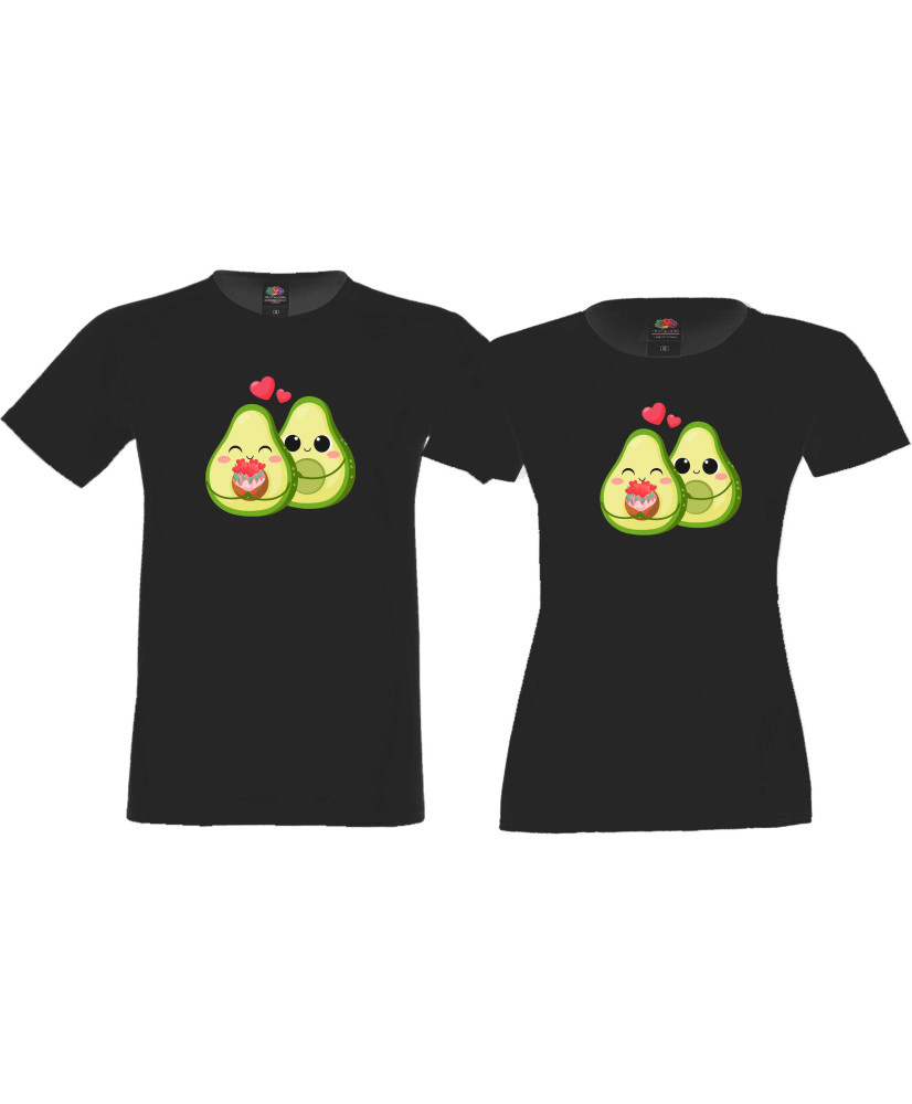 Комплект тениски за влюбени Avocados love Авокадо Комплект тениски за влюбени Avocados love Авокадо