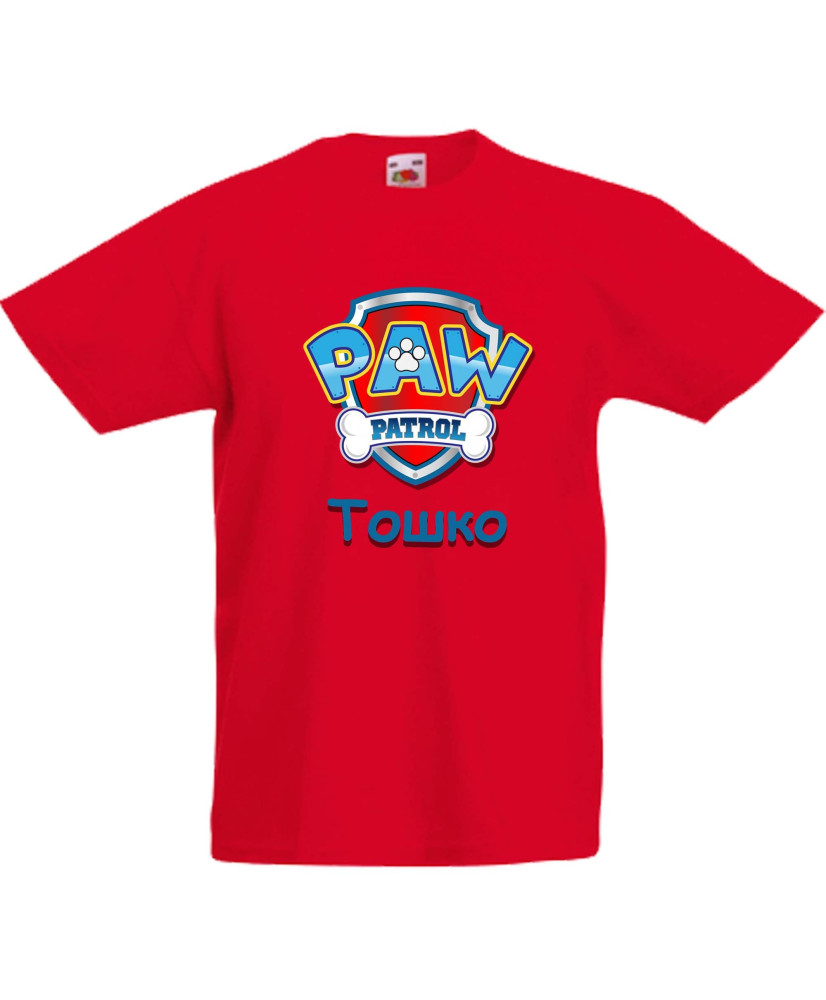 Детска тениска Paw Patrol + име Детска тениска Paw Patrol + име
