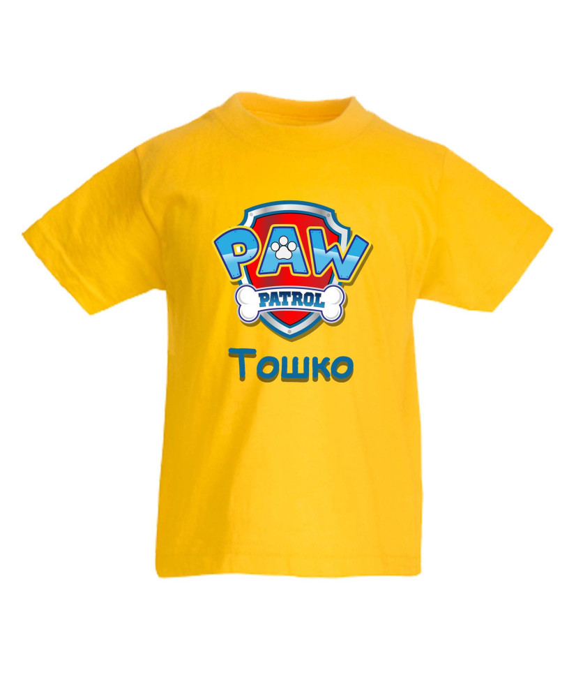 Детска тениска Paw Patrol + име Детска тениска Paw Patrol + име