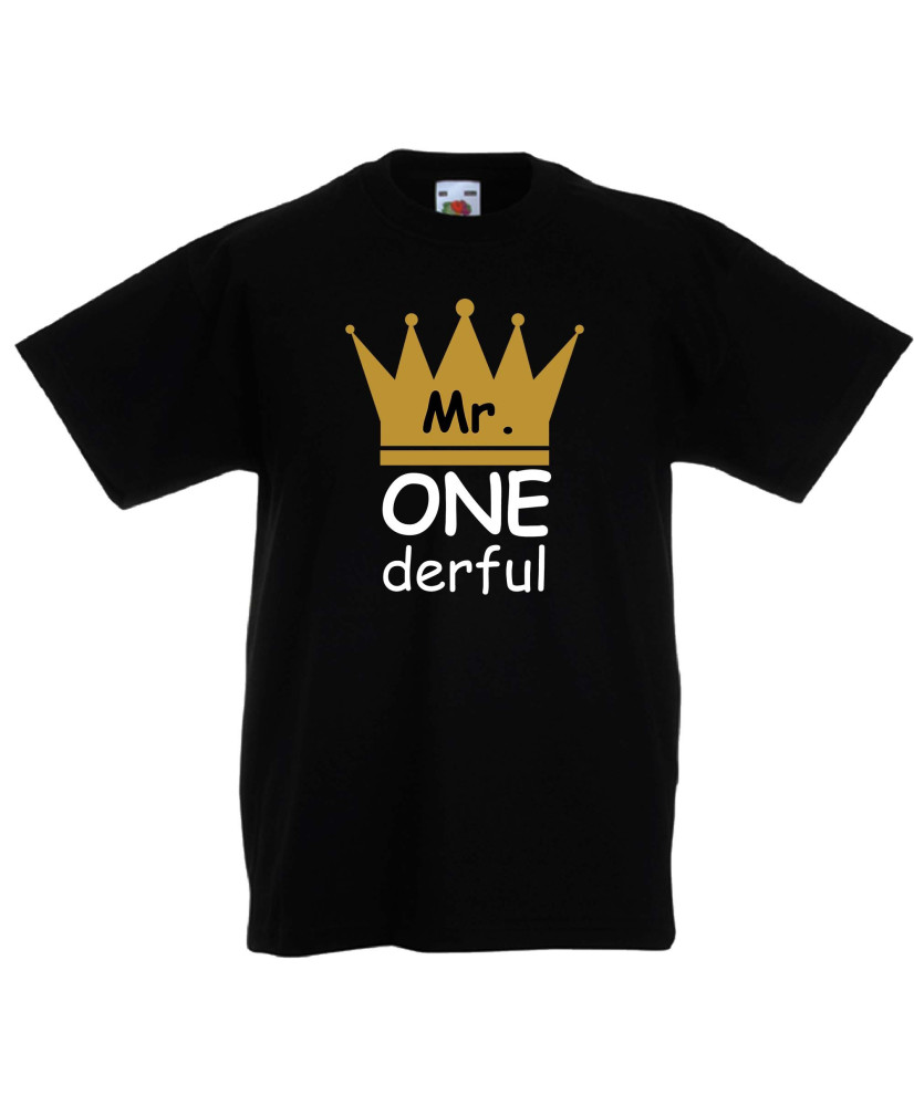 Детска тениска Рожден ден Mr ONE derful Детска тениска Рожден ден Mr ONE derful